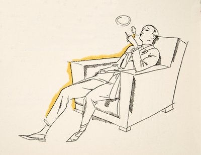 Gentleman, der blæser røgsignaler, fra Styl, pub.1922 (pochoir print) af German School