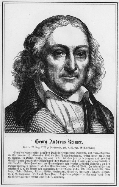 Georg Andreas Reimer (gravering) af German School
