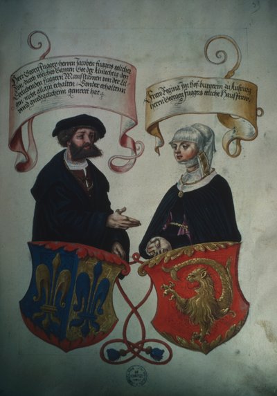 Georg Fugger og hans kone Regina Imhoff, fra Fugger-familiens hemmelige æresbog af German School