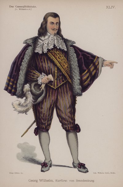 Georg Wilhelm, hertug af Brandenburg, fra Der Generalfeldoberst af Ernst von Wildenbruch (farve litho) af German School