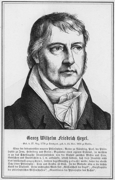 Georg Wilhelm Friedrich Hegel (gravering) af German School
