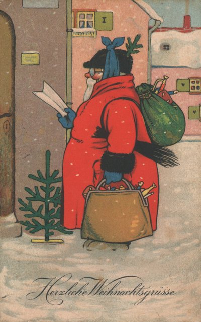 Tysk julekort (farve litho) af German School