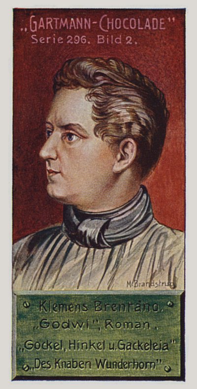 Tyske romantikere: Klemens Brentano (farvelitografi) af German School