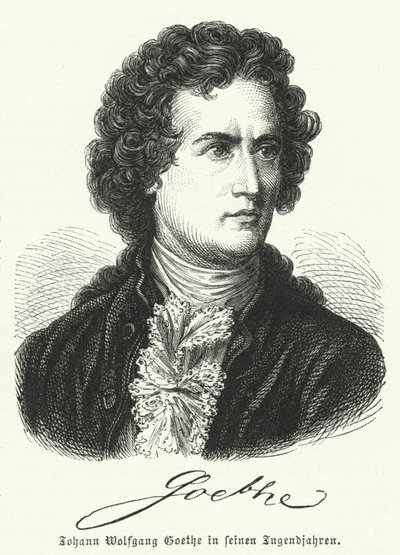 Den tyske forfatter Johann Wolfgang Goethe (1749-1832) i sin ungdom af German School