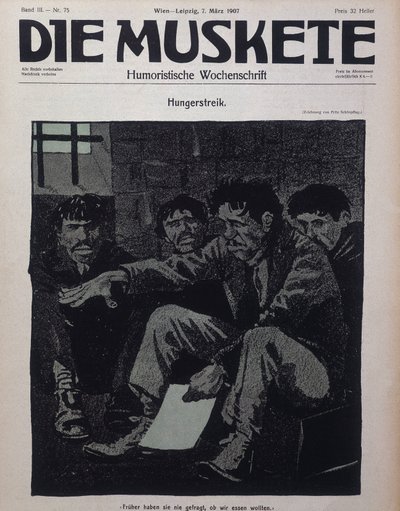 Tysk komedietidsskrift Die Muskete udgivet i 1907. af German School