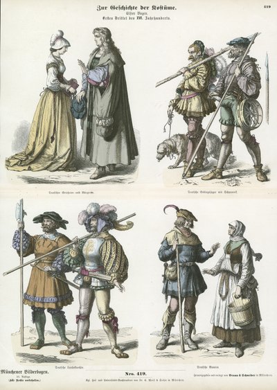 German costumes, early 16th Century  af German School