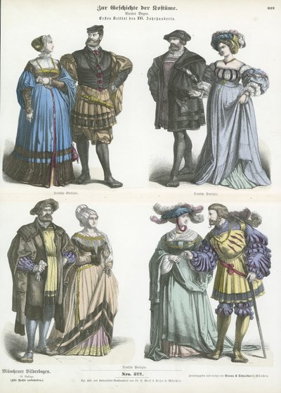 German costumes, early 16th Century  af German School