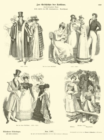 German costumes, first half of 19th Century  af German School