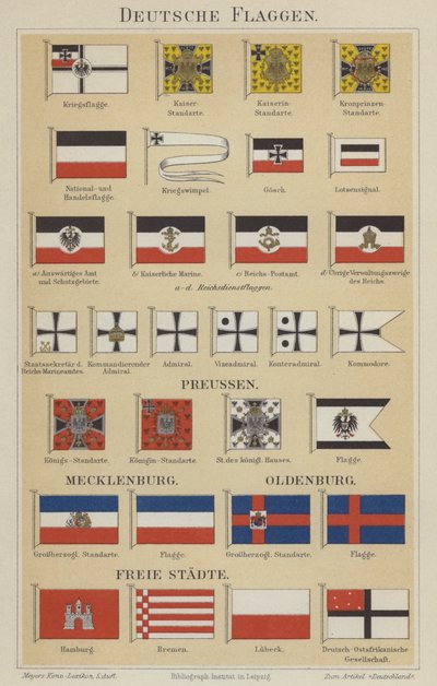 Tyske flag (farve litho) af German School