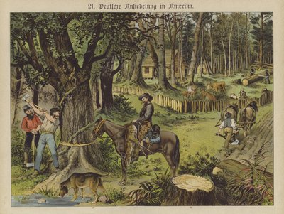 tyskere i Amerika (farve litho) af German School