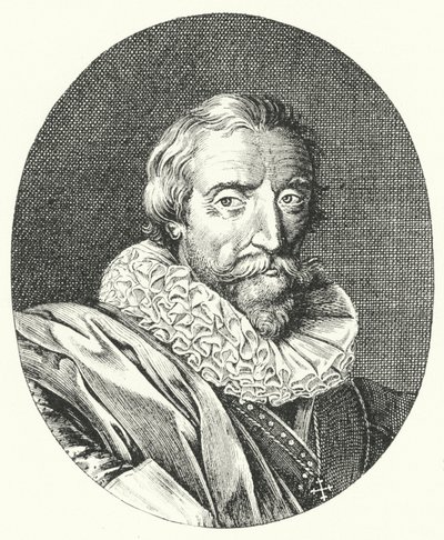 Giambattista Marino, italiensk digter (gravering) af German School