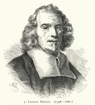 Gian Lorenzo Bernini, italiensk barok billedhugger og arkitekt (gravering) af German School