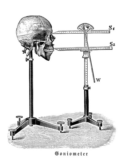 Goniometer, der måler menneskeskalle af German School