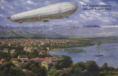 Graf Ferdinand von Zeppelins luftskib i luften af German School