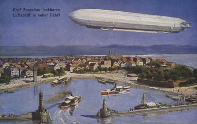 Graf Ferdinand von Zeppelins luftskib i luften af German School