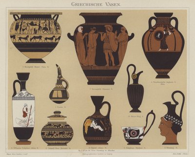Græske vaser (farve litho) af German School