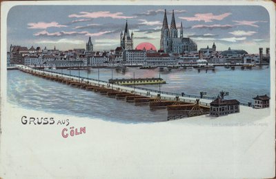 Lykønskningskort fra Köln, før 1900 af German School