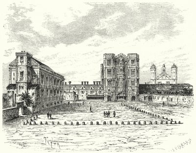 Hampton Court Palace, Richmond upon Thames (gravering) af German School