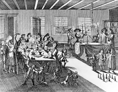 Hanukkah af Georg Puschner fra Kirchners jødiske ceremoni, 1726 af German School