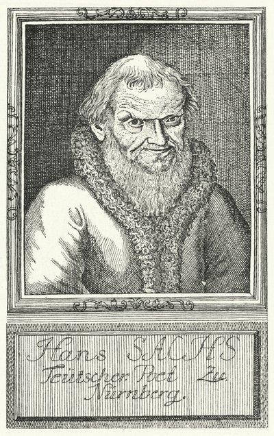 Hans Sachs, tysk dramatiker og forfatter (stik) af German School