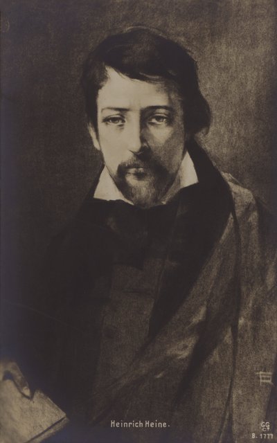 Heinrich Heine, tysk digter. (litografi) af German School
