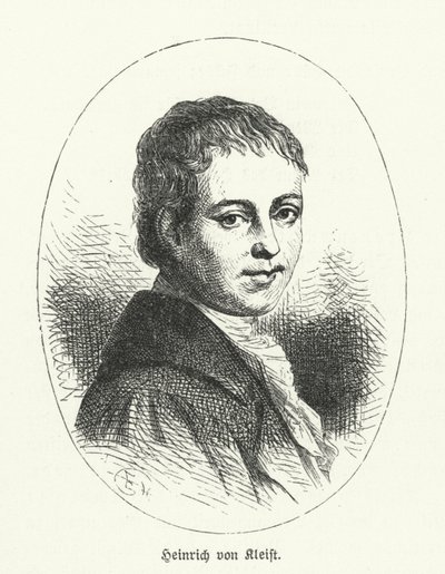 Heinrich von Kleist, tysk digter, dramatiker, romanforfatter og novelleforfatter (litho) af German School