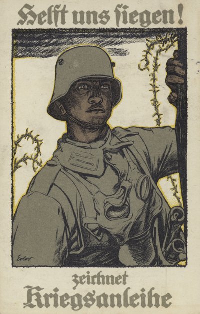 Hjælp os til sejr! Tegn på krigsobligationer (farve litho) af German School