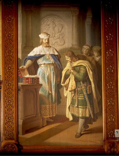 Hermann von Thuringen returnerer det nyfundne manuskript 