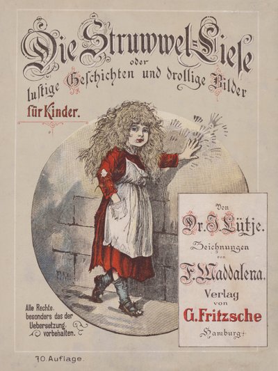 Illustration til Die Struwwel-Liese (farvelitografi) af German School