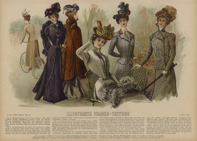 Illustration til Illustrirte Frauen-Zeitung (farve litho) af German School