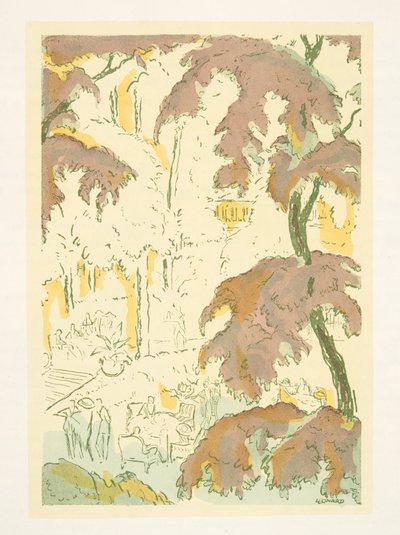 Illustration fra Styl, pub.1922 (pochoir print) af German School