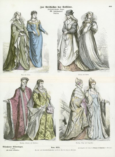 Costumes of the 1800s  af German School