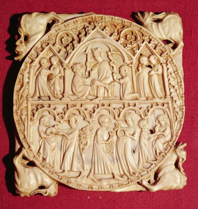 Elfenbens spejlkasse, c.1360-70 af German School