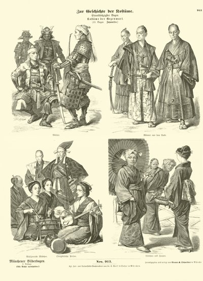 Japanese costumes  af German School