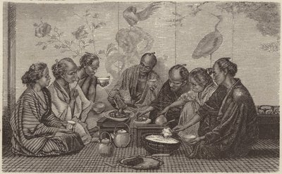 Japansk måltid (gravering) af German School