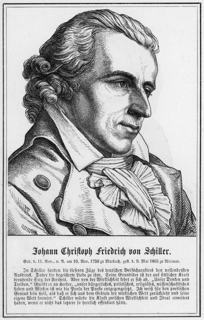 Johann Christoph Friedrich von Schiller (stik) af German School