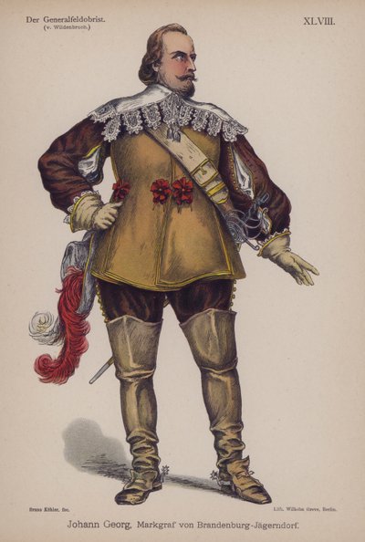 Johann Georg, markgreve af Brandenburg-Jagerndorf (1577-1624), fra Der Generalfeldoberst af Ernst von Wildenbruch (farve litho) af German School