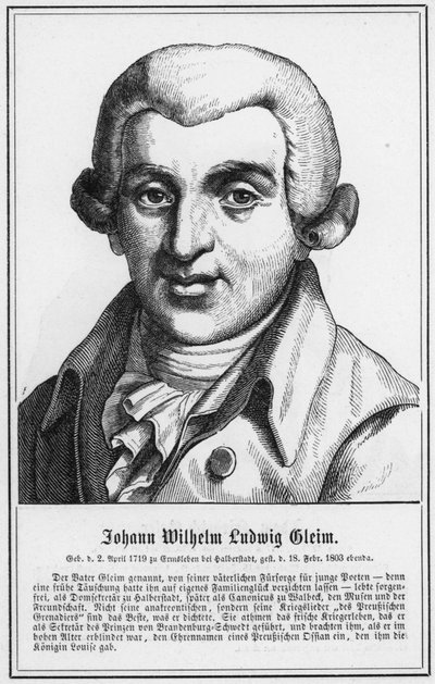 Johann Wilhelm Ludwig Gleim (stik) af German School