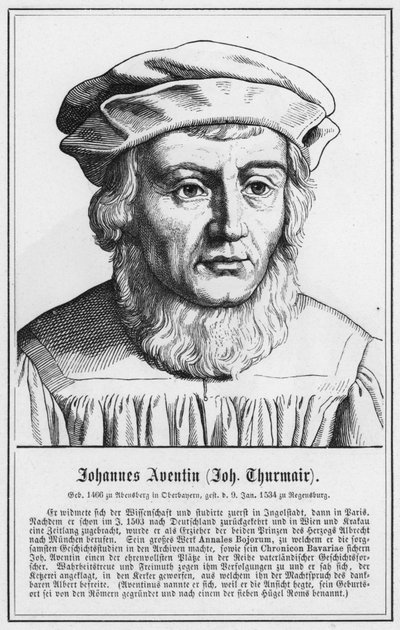 Johannes Aventin, Johannes Thurmair (gravering) af German School