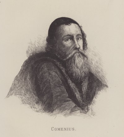 John Amos Comenius, tjekkisk filosof, teolog og uddannelsesforkæmper (litho) af German School