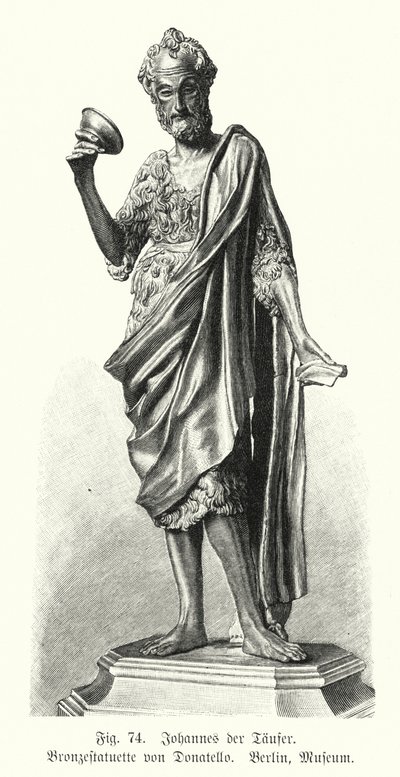 Johannes Døberen, bronzestatue af Donatello (gravering) af German School