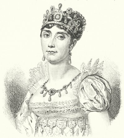 Josephine de Beauharnais, første kone til Napoleon I (gravering) af German School
