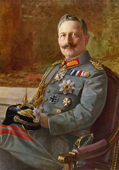 Kejser Wilhelm II (farvelitografi) af German School