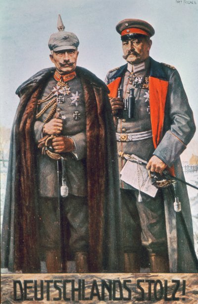 Kejser Wilhelm II og feltmarskal Hindenburg af German School