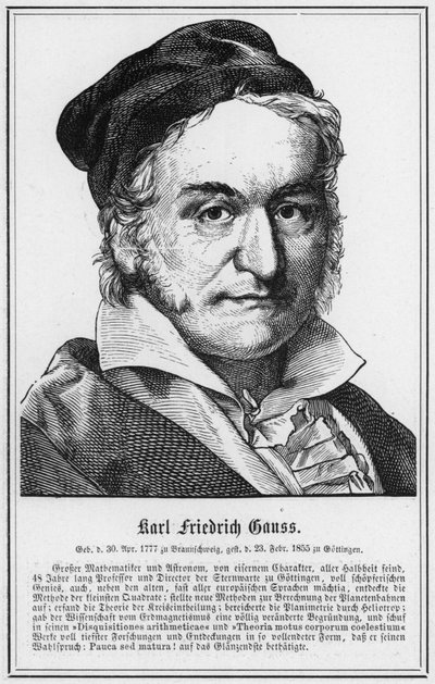 Karl Friedrich Gauss (gravering) af German School