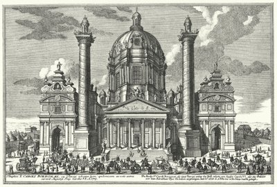 Karlskirche (St. Charles Church), Wien (gravering) af German School