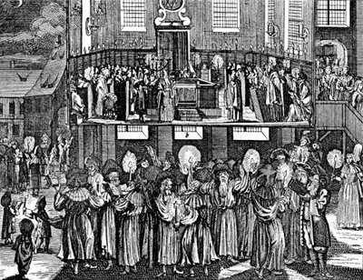 Kiddush Levana af Georg Puschner fra Kirchners jødiske ceremoni, 1726 af German School