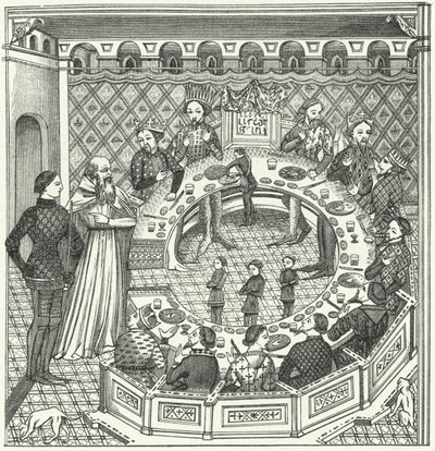 Kong Arthur og det runde bord (gravering) af German School