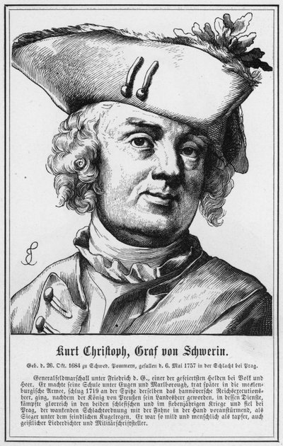 Kurt Christoph, greve af Schwerin (gravering) af German School