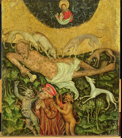 Lazarus og den rige mand, ca. 1400 af German School
